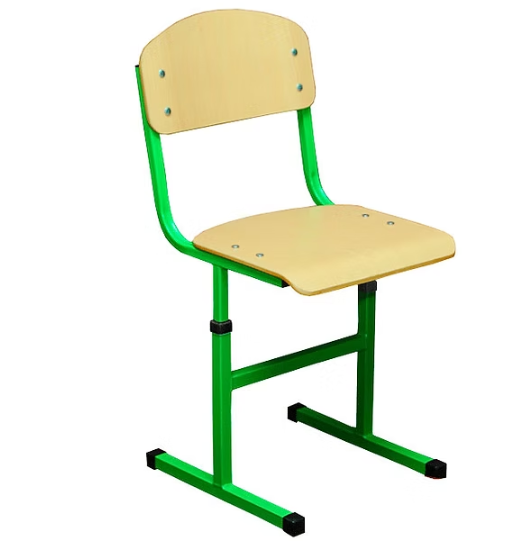 Учнівський стілець АНШАР ГРУП (190292) з Т-подібним каркасом, рост.гр.№4-6. Посилена квадр. труба, екол. чиста фанера з HPL-пластиком, регул. глибини сидіння